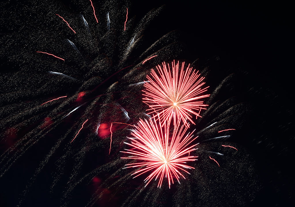 Fireworks light up the sky
